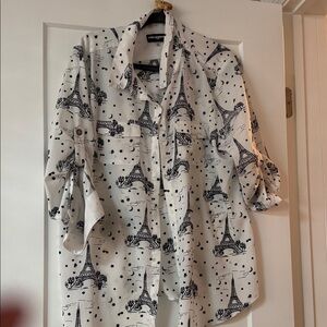 Karl Lagerfeld Monochrome Eiffel Tower Blouse